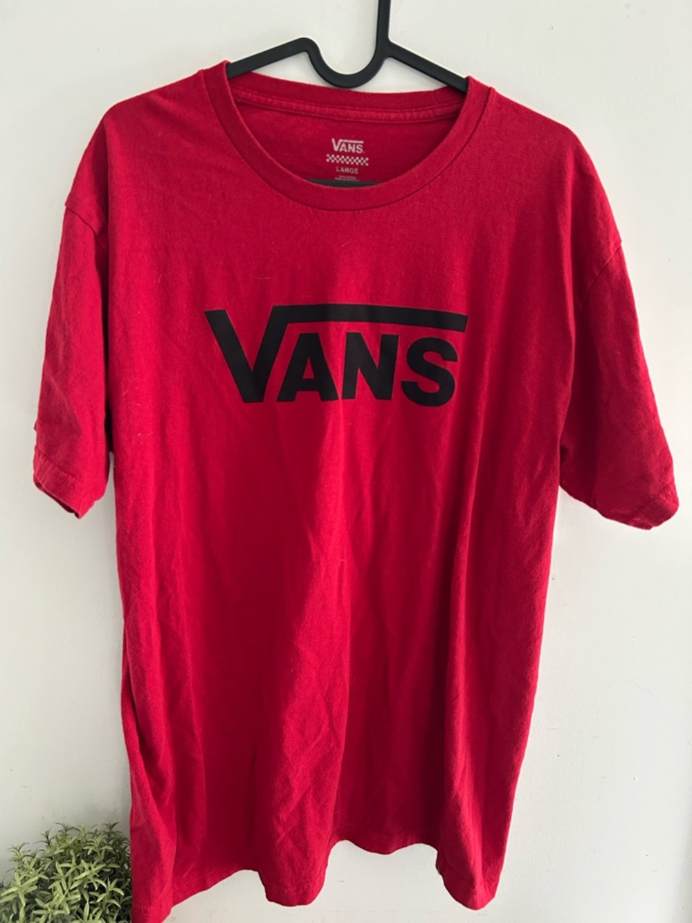 Vans Men's Red Logo Tee Large